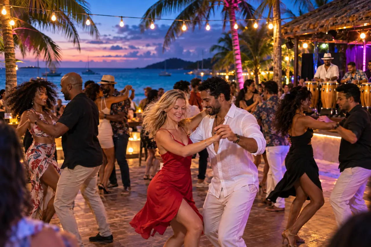 Latin Dance Party am karibischen Strand